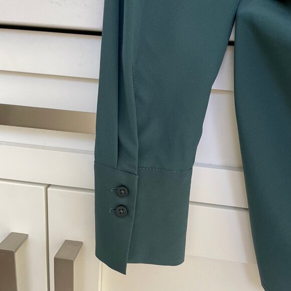RW&CO. Button Down Long Sleeve Polyester Jersey Shirt Green Sz XS NWT - Picture 3 of 13